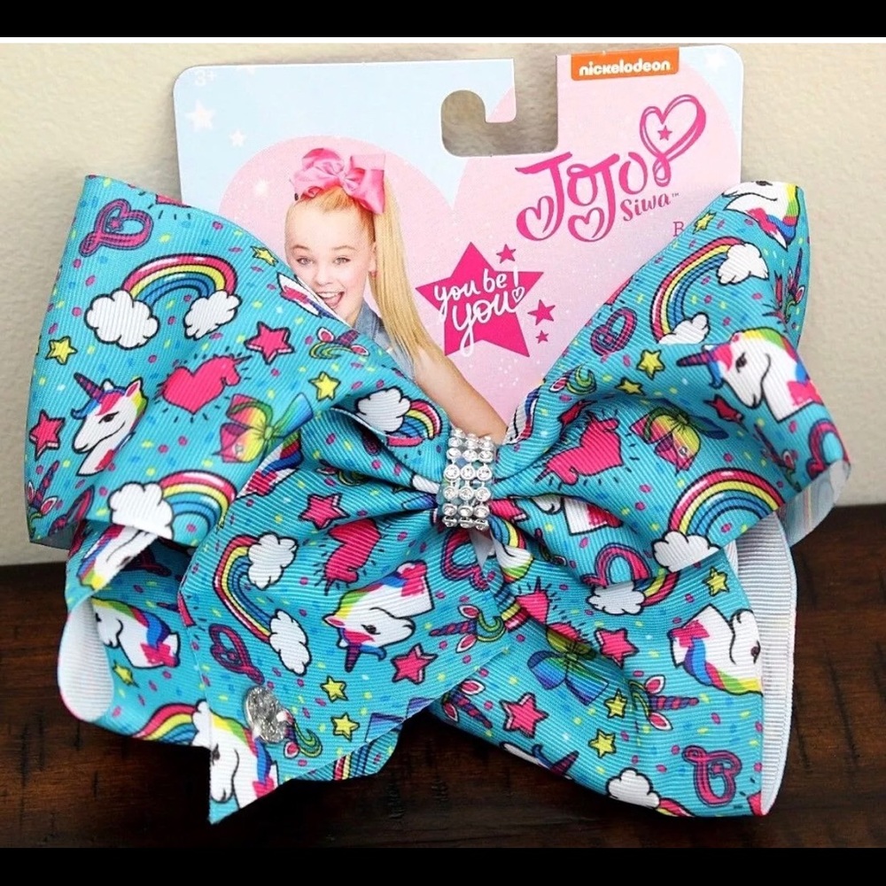 JoJo Siwa aqua unicorn bow
